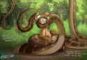 3624002__safe_artist-colon-fluffyxai_oc_oc+only_unnamed+oc_pony_reptile_snake_blushing_bush_coils_drool_forest_forest+background_forked+tongue_hypno+eyes_hypnos