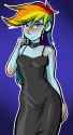 3607290__safe_artist-colon-nolyanimeid_rainbow+dash_human_equestria+girls_g4_2d_bangs_black+dress_blue+background_blue+eyeshadow_blushing_breasts_choker_cleavag