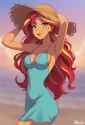 3597010__safe_artist-colon-tsudashie_sunset+shimmer_human_art+pack-colon-mypastisnottoday2025_equestria+girls_g4_absurd+resolution_armpits_arms+over+head_beach_
