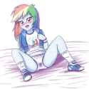 1706899__suggestive_artist-colon-sumin6301_rainbow+dash_equestria+girls_adorasexy_clothes_cute_female_looking+at+you_midriff_open+mouth_sexy_shoes_sock