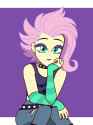 3601187__safe_artist-colon-nene2000310_fluttershy_human_equestria+girls_g4_2d_clothes_collar_eyeshadow_female_fingernails_flutterpunk_lipstick_makeup_nail+polis