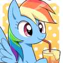 Dash sips out of a soda cup