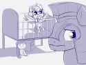 2428375__suggestive_artist-colon-heretichesh_derpibooru+import_princess+flurry+heart_alicorn_pony_armor_awww_blushing_card_crib_female_filly_foal_guard