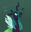 3458325__safe_artist-colon-beyhr_queen+chrysalis_changeling_pony_spider_g4_crown_fangs_gradient+background_insect+wings_jewelry_ponytober_ponytober+2024_regalia