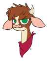 2364841__safe_artist-colon-katyusha_arizona+tfh_cow_them27s+fightin27+herds_angry_arizona+is+not+amused_bandana_community+related_female_frown_high+res_neckerch
