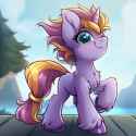rainbowshine (mlp), raised hooves, pony, solo s-3706220335