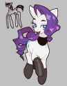 3625841__safe_artist-colon-cerebro_rarity_twilight+sparkle_pony_unicorn_g4_clothes_duo_duo+female_female_gray+background_horn_legwear_simple+background_stocking