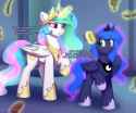 3509157__suggestive_artist-colon-sonigiraldo_princess+celestia_princess+luna_alicorn_pony_g4_cake_cakelestia_cakeluna_caught_crown_cute_cutelestia_duo_duo+femal