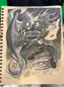2048286__safe_artist-colon-andypriceart_princess+luna_queen+chrysalis_alicorn_changeling_changeling+queen_pony_g4_angry_duo_female_fight_glowing+horn_grayscale_