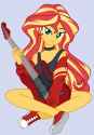 2385987__safe_artist-colon-emeraldblast63_artist-colon-racoonsan_edit_sunset+shimmer_equestria+girls_g4_converse_female_guitar_legs_musical+instrument_shoes_sim