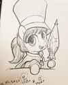 2939531__safe_artist-colon-fipoki_earth+pony_pony_a+hat+in+time_cape_clothes_female_filly_foal_hat_hat+kid_hoof+hold_ponified_solo_traditional+art_umbrella