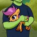 3207273__safe_artist-colon-scandianon_derpibooru+import_scootaloo_oc_oc-colon-anon_human_pegasus_pony_cute_cutealoo_female_filly_foal_happy_holding+a+p