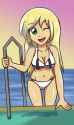 1138548__suggestive_artist-colon-sumin6301_applejack_equestria+girls_belly+button_bikini_breasts_cleavage_clothes_female_freckles_looking+at+you_ocean_
