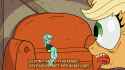 3410229__safe_artist-colon-badday_applejack_lyra+heartstrings_earth+pony_pony_unicorn_fanfic-colon-background+pony_g4_animated_bushworld+adventures_clothes_couc