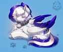 3607969__safe_artist-colon-peachmayflower_oc_oc+only_oc-colon-disk+graze_pegasus_pony_behaving+like+a+cat_bell_bell+collar_collar_colored+wings_colored+wingtips