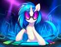 Vinyl Scratch (mlp), pony, sound, cyberspace, electronic, sound waves s-1300701182