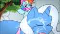 Rainbow wrecks base Trixie