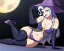 3477051__suggestive_artist-colon-tzc_trixie_human_g4_belly_belly+button_breasts_busty+trixie_clothes_evening+gloves_female_full+moon_gloves_halloween_hat_holida