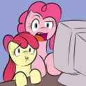 24494__safe_pinkie+pie_apple+bloom_reaction+image_artist-colon-kloudmutt_disgusted