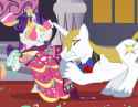 the dress is poofy