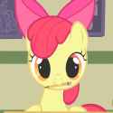 applebloom eating something that isnt apples