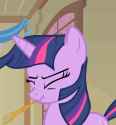 twilight using her hoof to stuff pumpkin soup in her face