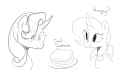3284449__safe_artist-colon-pantheracantus_starlight+glimmer_trixie_pony_unicorn_g4_bread_duo_food_sandwich_simple+background_toast_white+background
