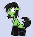 3630984__safe_artist-colon-madragon_oc_oc+only_oc-colon-filly+anon_earth+pony_pony_black+mane_black+stockings_chest+fluff_choker_clothes_collar_derp_drool_femal