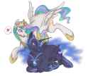 1720217__dead+source_safe_artist-colon-jus-plus-ice_nightmare+moon_princess+celestia_alicorn_pony_g4_armor_blushing_crown_cute_cutelestia_cutie+mark_duo_etherea