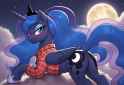 7248288__suggestive_imported+from+twibooru_princess+luna_alicorn_pony_ai+generated_bend+over_blushing_butt_clothes_cloud_female_image_lidded+eyes_looking+at+you