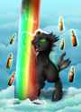 1774778__safe_solo_oc_oc+only_smiling_open+mouth_magic_commission_changeling_happy_cloud_one+eye+closed_high+res_digital+art_broken+horn_changeling+o
