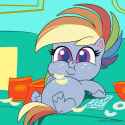 2358960__safe_screencap_rainbow+dash_pegasus_pony_my+little+pony-colon-+pony+life_belly_big+belly_chips_chubby+cheeks_comments+more+entertaining_couch_couch+pot