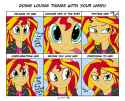 823775__safe_artist-colon-varemia_sunset+shimmer_equestria+girls_g4_cute_dialogue_doing+loving+things_looking+at+you_meme_ponied+up_shimmerbetes_tongue+out_wai