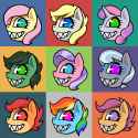 3212699__safe_artist-colon-darkdoomer_ponerpics+import_diamond+tiara_fluttershy_rainbow+dash_scootaloo_silver+spoon_sweetie+belle_oc_oc-colon-anonfilly