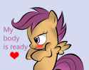 2621__safe_artist-colon-v-dash-d-dash-k_scootaloo_pegasus_pony_g4_blushing_female_filly_foal_heart_my+body+is+ready_photoshop_reaction+image_simple+backgroun