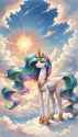 52251__safe_prompter-colon-negasun_princess+celestia_alicorn_pony_g4_beautiful_cloud_emotionless_female_mare_solo_standing+on+cloud_sun