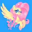 3548568__safe_artist-colon-squididdlee_fluttershy_pegasus_pony_g4_blue+background_bust_female_looking+at+you_mare_one+eye+closed_one+wing+out_simple+background_.jpg