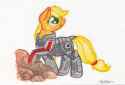 740114__safe_artist-colon-pa-dash-kalsha_applejack_g4_armor_commander+shepard_crossover_female_mass+effect_n7+armor_solo_traditional+art_watercolor+painting.png