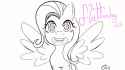 3518210__safe_artist-colon-citroxero_fluttershy_pony_g4_lineart_monochrome_smiling_solo.jpg