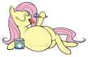 330852__safe_artist-colon-calorie_fluttershy_pony_g4_belly+button_eating_eyes+closed_female_ice+cream_preggoshy_pregnant_simple+background_solo_spoon_tongue+ou.jpg