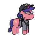 3675253__safe_artist-colon-josephthedumbimpostor_oc_oc+only_oc-colon-mcmare_pony_unicorn_bags+under+eyes_fastfood+worker_horn_mcdonald27s_simple+background_solo.png