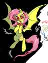 3422415__safe_artist-colon-qianhe498_fluttershy_bat_bat+pony_pony_g4_apple_bat+ponified_fangs_female_flutterbat_flying_food_mare_race+swap_solo.jpg