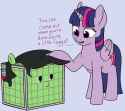 3078151__safe_artist-colon-smoldix_artist-colon-valeidem_edit_twilight+sparkle_oc_oc-colon-filly+anon_alicorn_earth+pony_pony_cage_dialogue_drawthread_faggot_fe.png