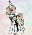 3506273__safe_artist-colon-starfynch_oc_oc+only_earth+pony_pony_circus_clothes_clown_clown+makeup_colorful_concave+belly_female_mare_outfit_rainbow_slender_solo.jpg