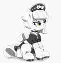 2715612__safe_artist-colon-pabbley_limestone+pie_earth+pony_pony_g4_annoyed_bell_bell+collar_black+and+white_choker_clothes_collar_colored+hooves_cute_dress_eye.jpg
