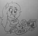 2964757__safe_artist-colon-pony+quarantine_oc_oc+only_oc-colon-anon-dash-mare_earth+pony_pony_bib_crayon_eating_eating+crayons_female_fork_grayscale_knife_licki.jpg