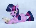 7484915__safe_artist-colon-aquaticvibes_imported+from+derpibooru_twilight+sparkle_book_content_focused_happy_reading_sitting_smiling.jpg