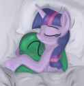 1475770__safe_artist-colon-yukkuripalehorse_twilight+sparkle_oc_oc-colon-anon_alicorn_human_pony_g4_bed_blushing_cuddling_hug_human+male_human+on+pony+snuggling.png