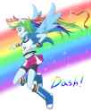 914292__safe_solo_rainbow+dash_clothes_equestria+girls_belly+button_skirt_midriff_wings_ponied+up.png