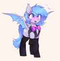 7455507__safe_artist-colon-loepone_imported+from+derpibooru_oc_oc+only_oc-colon-lucky+roll_bat+pony_pony_bowtie_clothes_female_legwear_mare_simple+background_so.jpg